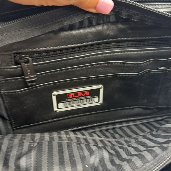 Tumi Black Super Soft Leather Briefcase BP6641B - Picture 8 of 16
